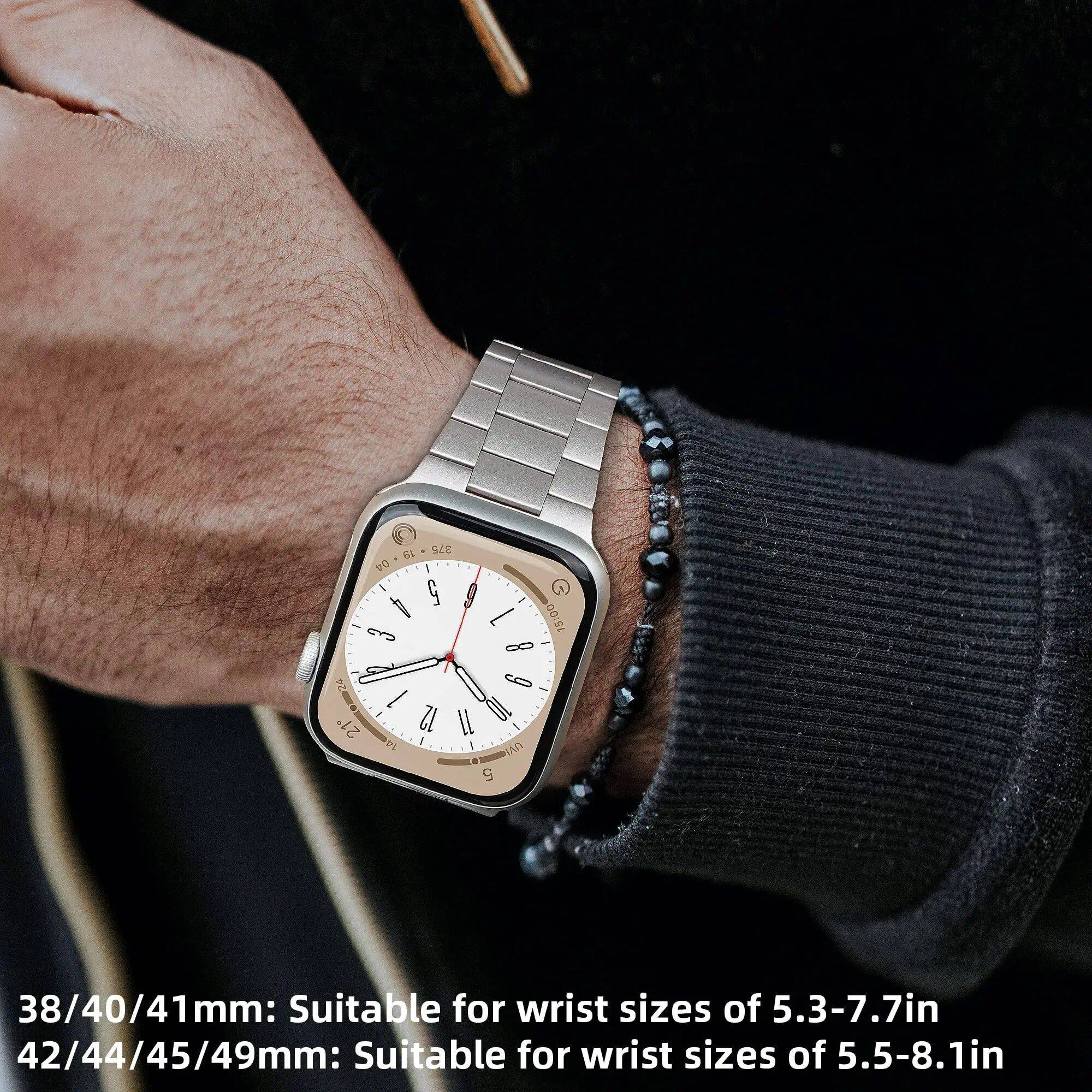 Luxury Stainless Steel Apple Watch Band Color : Silver|Black|Gray|Pink|Rose Gold|Gold|Champagne|Blue 