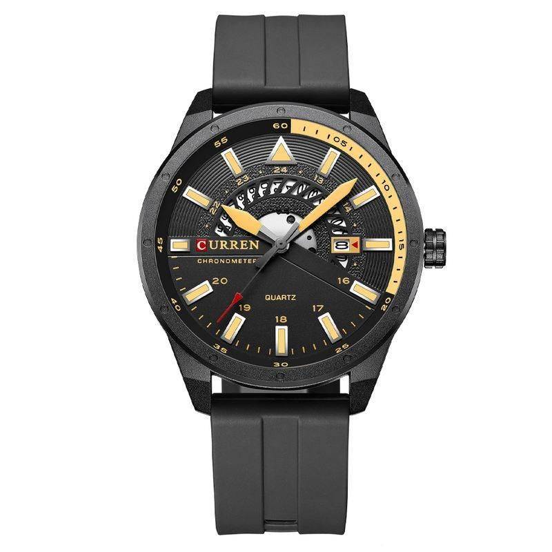 Luxury Waterproof Sport Watch with Silicone Band Model : black + box 