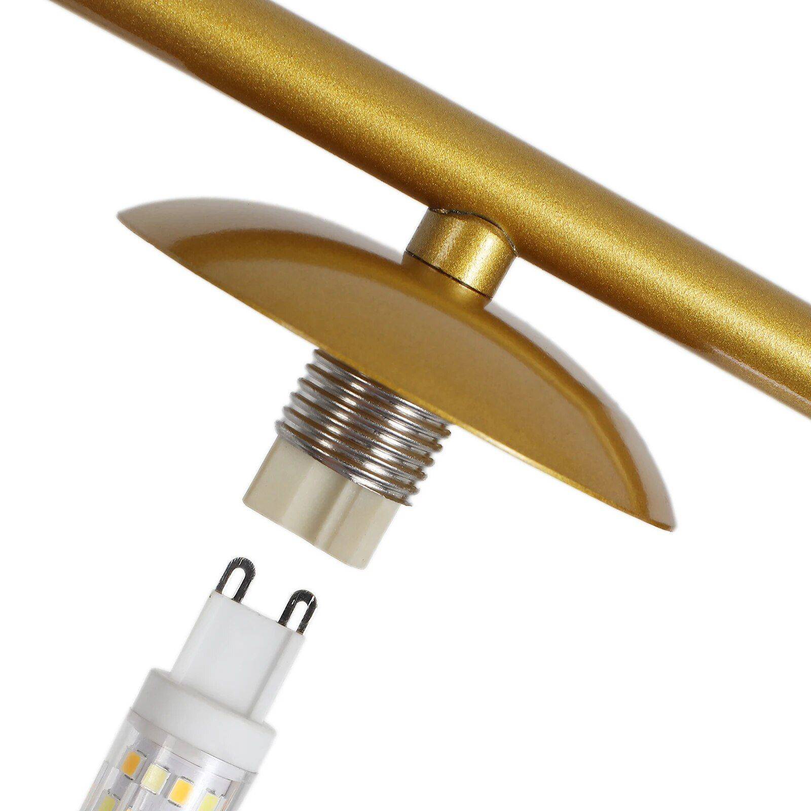 Modern Gold 3-Light Fixture with Milk White Glass Globes  