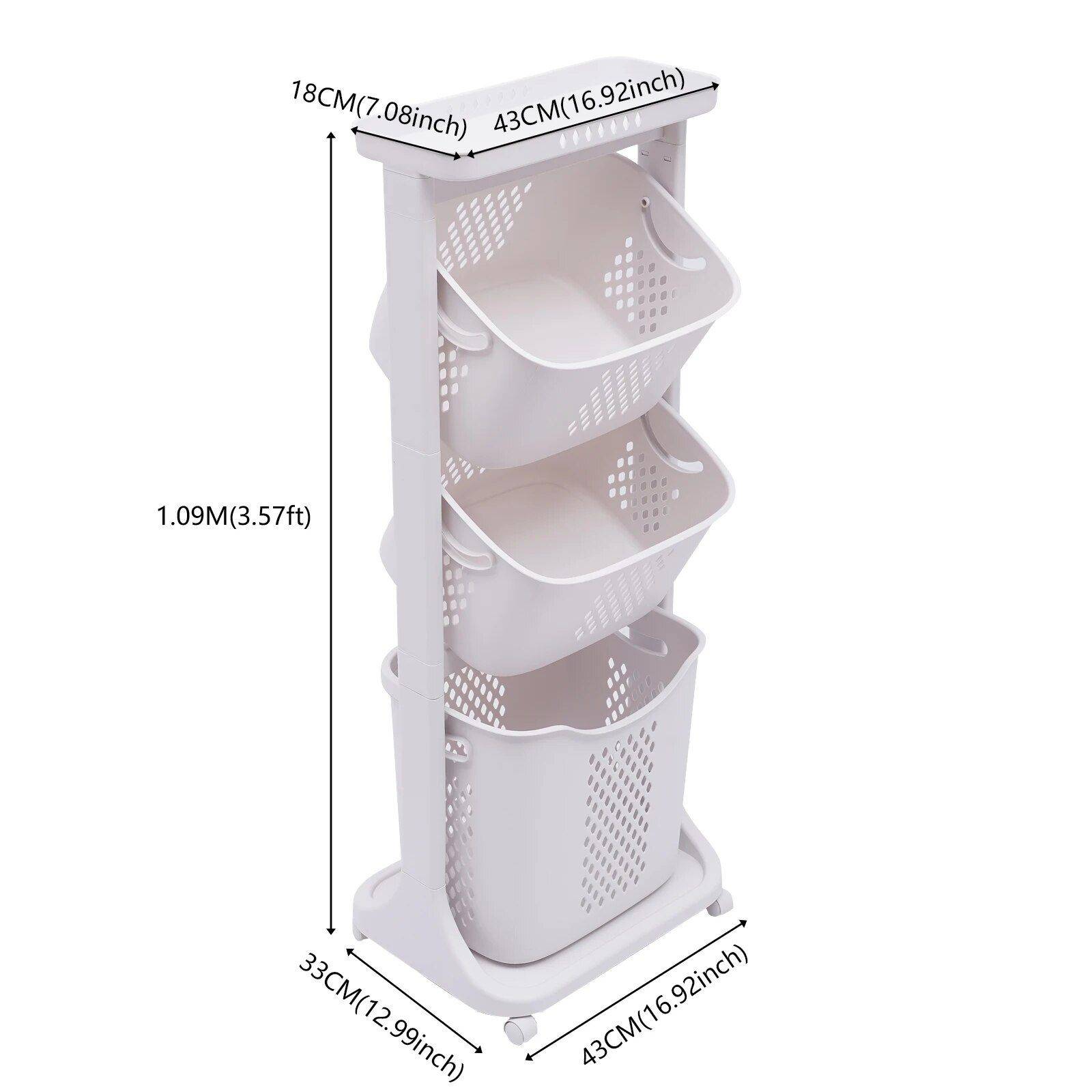 Multi-Layer Rolling Clothes Storage Cart  