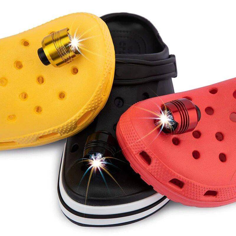 New Outdoor Camping Croc Charms Shoe Lights Color : Silver|Blue|Black|Red 