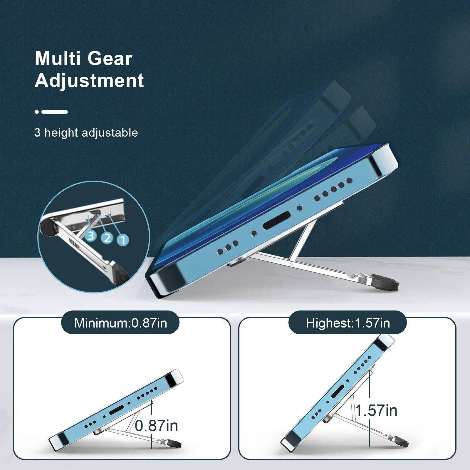 Portable Desktop Phone Holder - Universal Aluminium Alloy Stand Color : Silver|Gray 