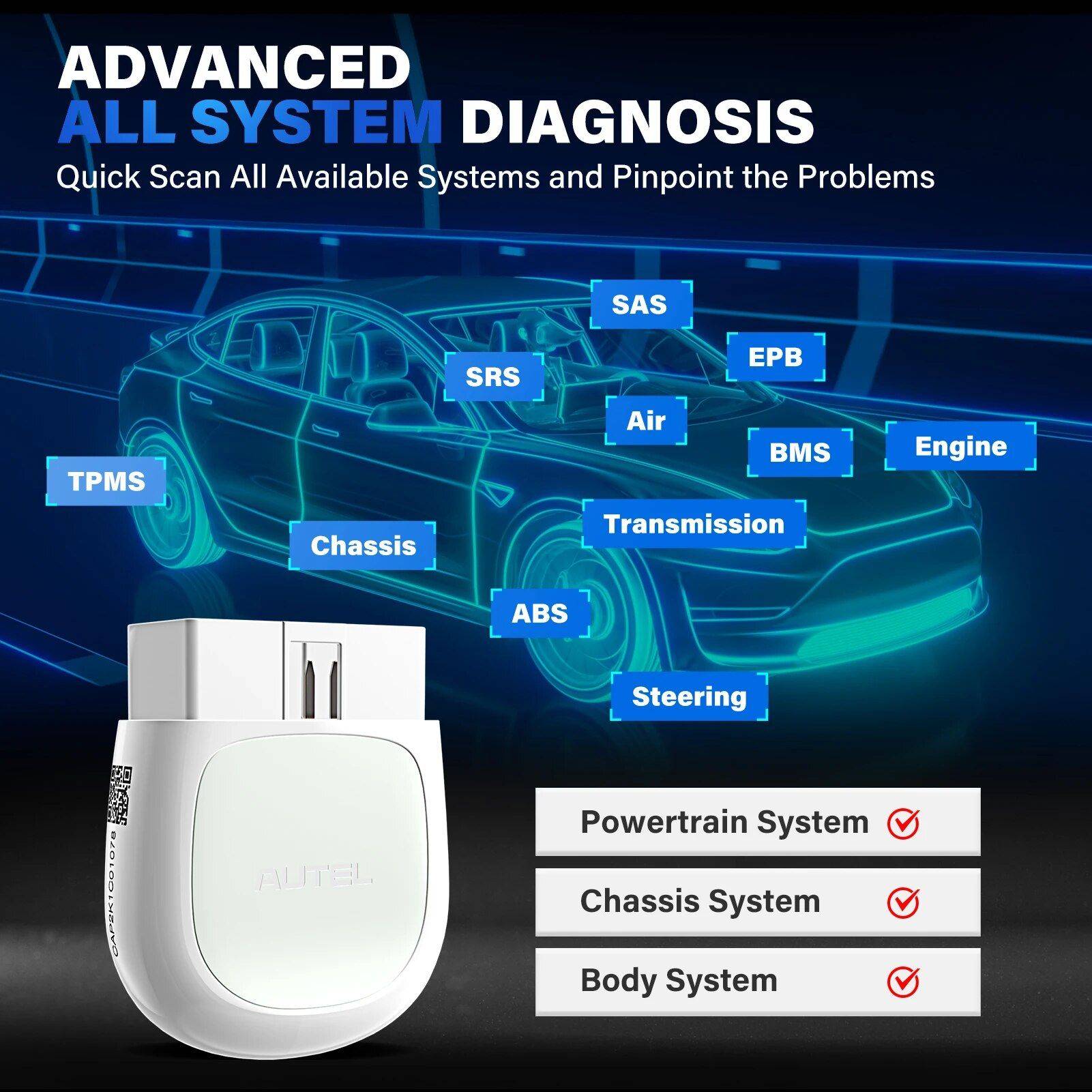 Professional Bluetooth OBD2 Scanner with Advanced Diagnostics and Reset Functions  