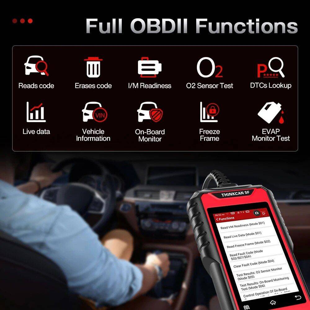 Professional OBD2 Car Diagnostic Scanner with ABS, SRS, EPB, Oil Reset  