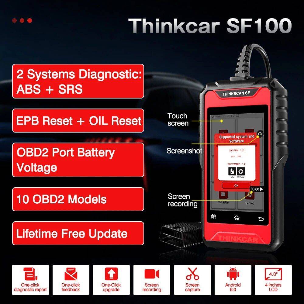 Professional OBD2 Car Diagnostic Scanner with ABS, SRS, EPB, Oil Reset  