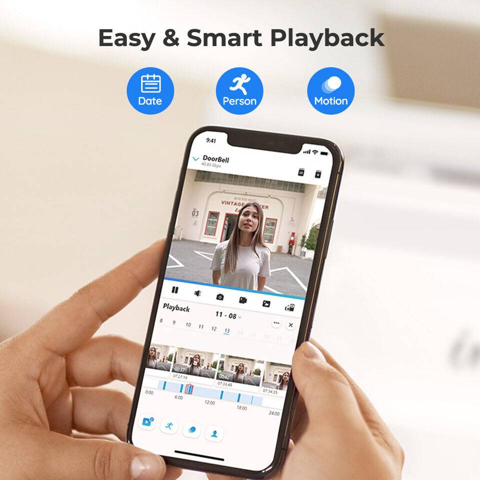 Smart Video Doorbell with Chime, WiFi & PoE, Human Detection, Works with Alexa & Google Assistant Model : D340P (Power over Ethernet)|D340W (WiFi Connection) 