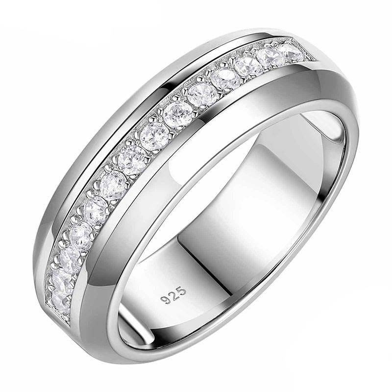 Sterling Silver Wedding Ring for Men Ring Size : 7|7.5|8|8.5|9|9.5|10|10.5|11|11.5|12|12.5|13|13.5|14 