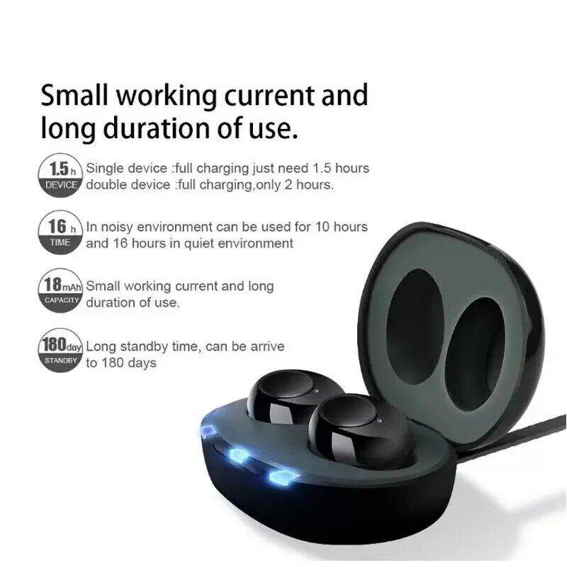 USB Rechargeable Invisible Mini Hearing Aids Color : Black |White 