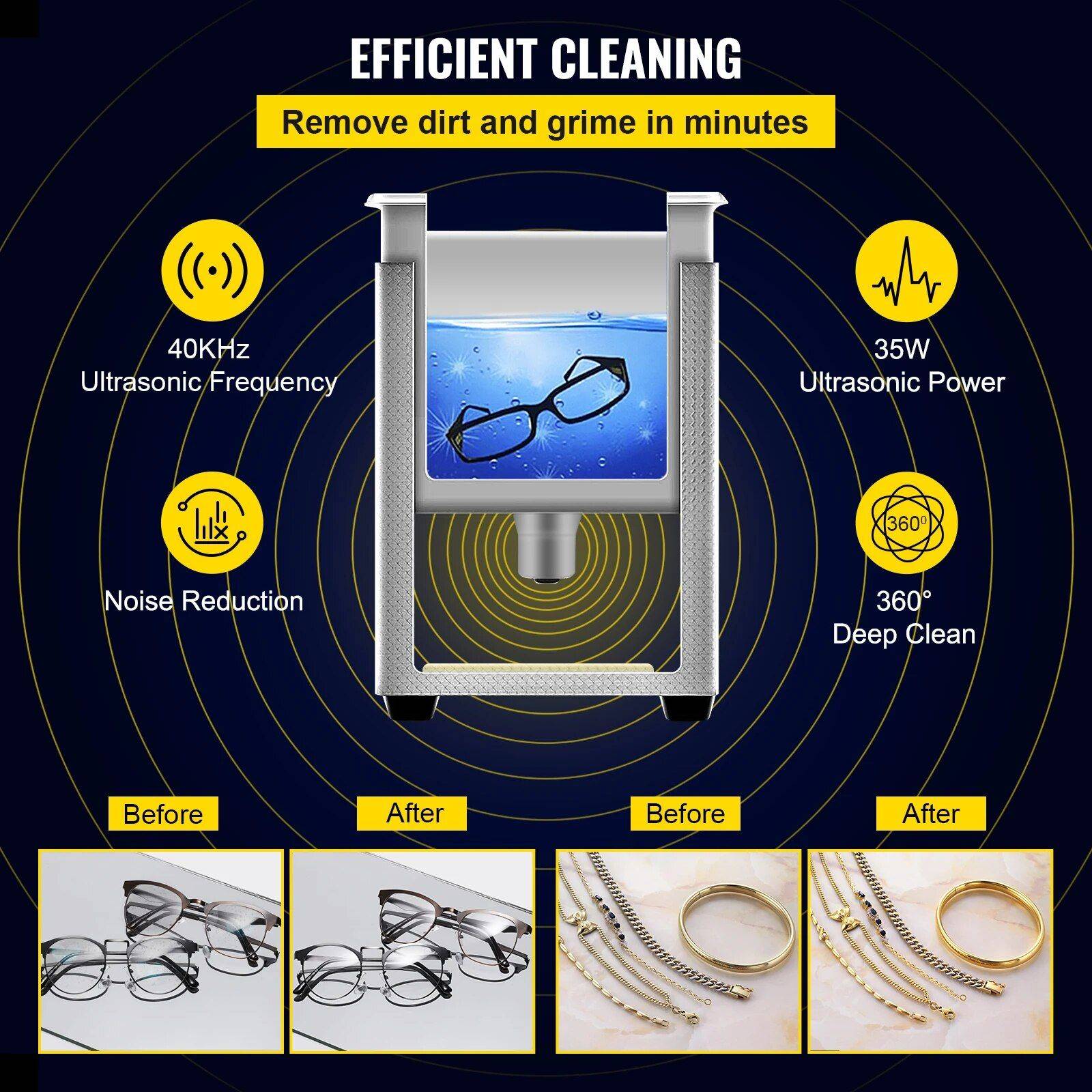 Ultimate 800ml Ultrasonic Cleaner: Portable Washing Machine  