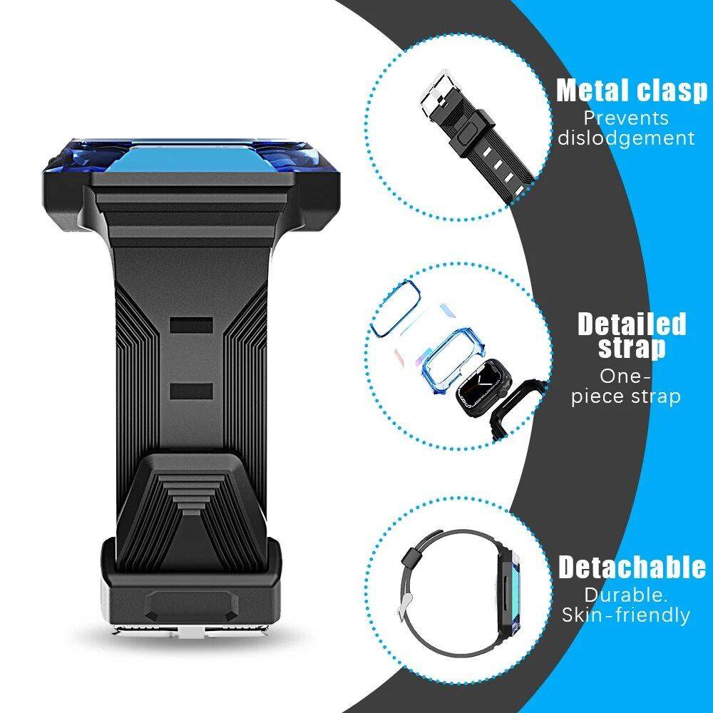 Universal TPU Case & Strap for Apple Watch Color : Purple|Blue|Black|Red|Gold|Rose Gold 