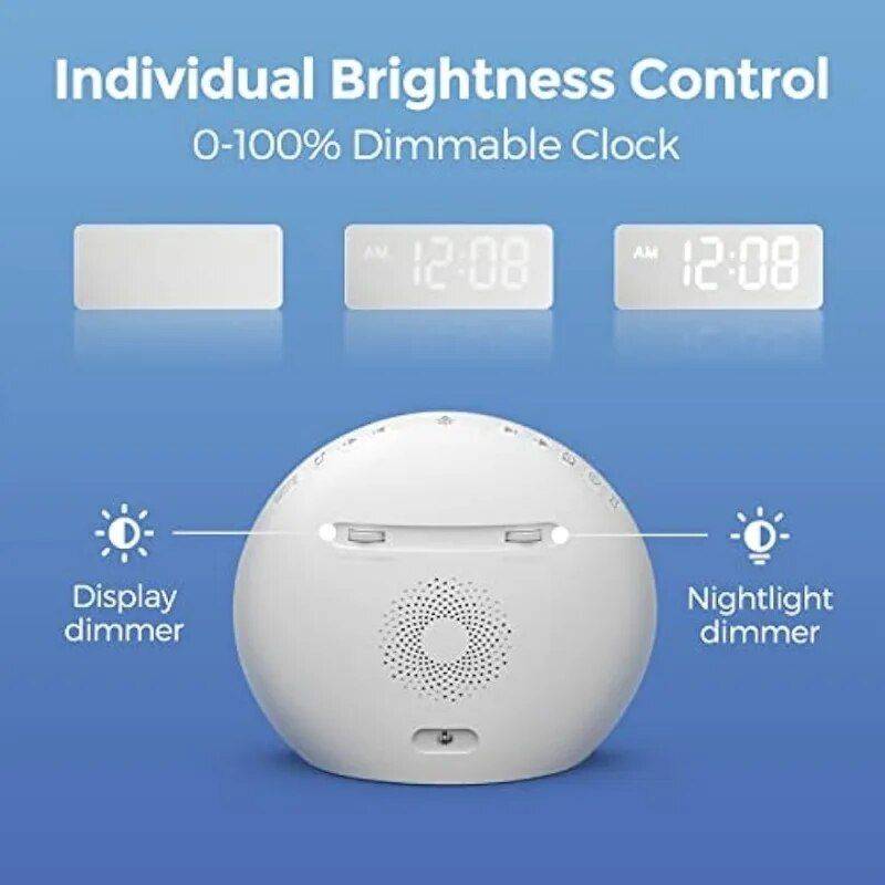 Wake Up Light & Sound Machine Alarm Clock with Night Light Color : White 