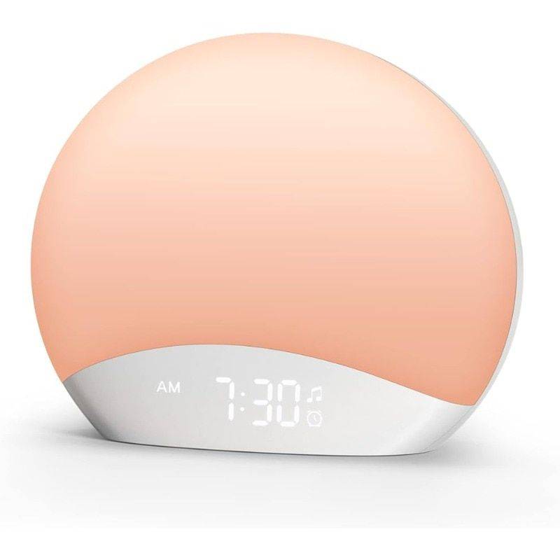 Wake Up Light & Sound Machine Alarm Clock with Night Light Color : White 