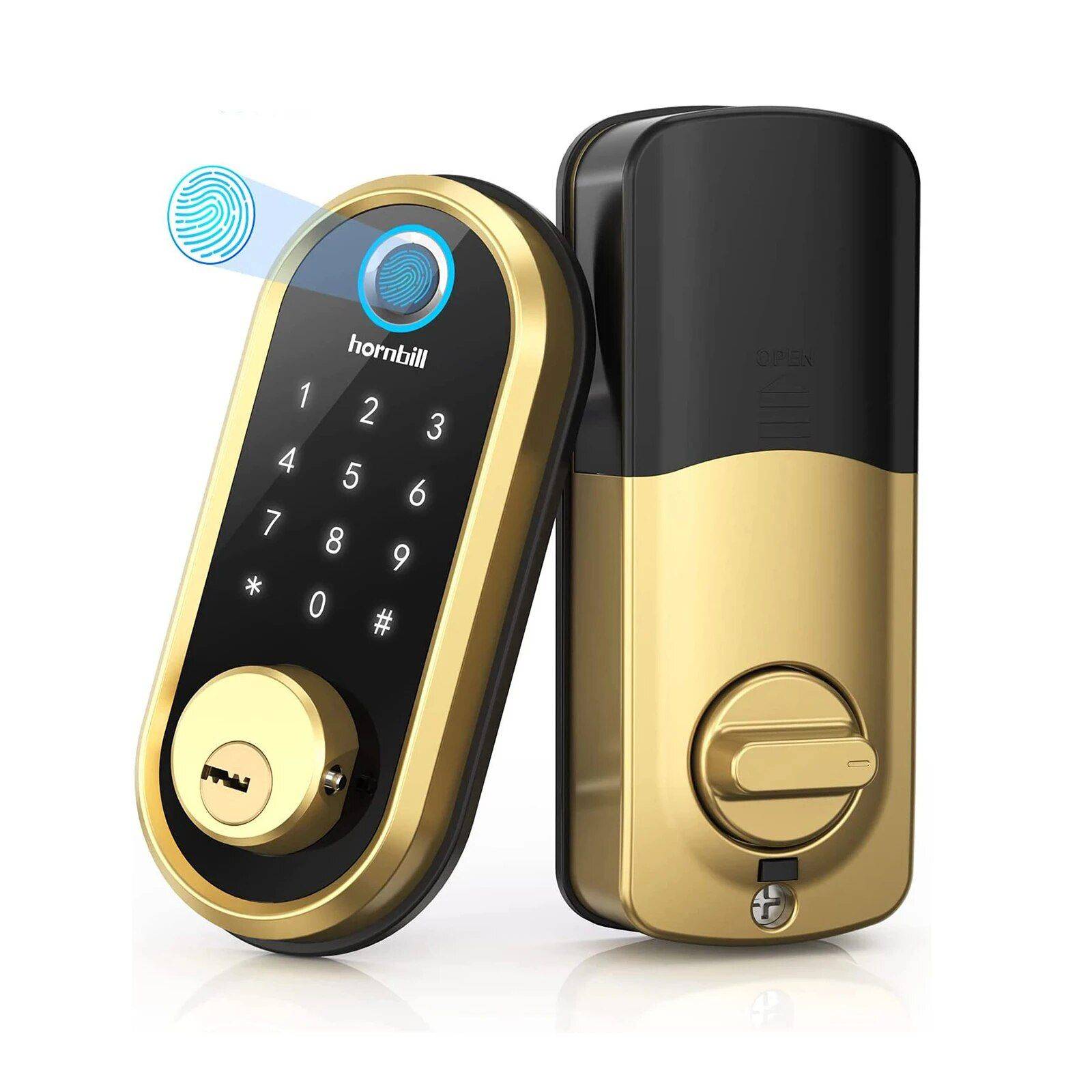 WiFi Enabled Smart Door Lock with Biometric Fingerprint, IC Card, and Remote Unlock Color : Black|Silver|Golden 