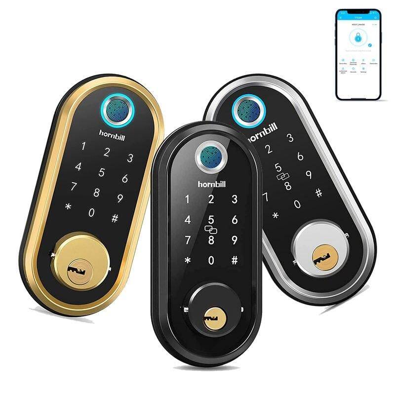 WiFi Enabled Smart Door Lock with Biometric Fingerprint, IC Card, and Remote Unlock Color : Black|Silver|Golden 