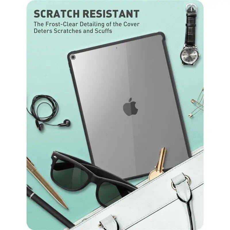 iPad 10.2 Ultra-Slim Hybrid Case Design : Clear Clear|Black Clear 