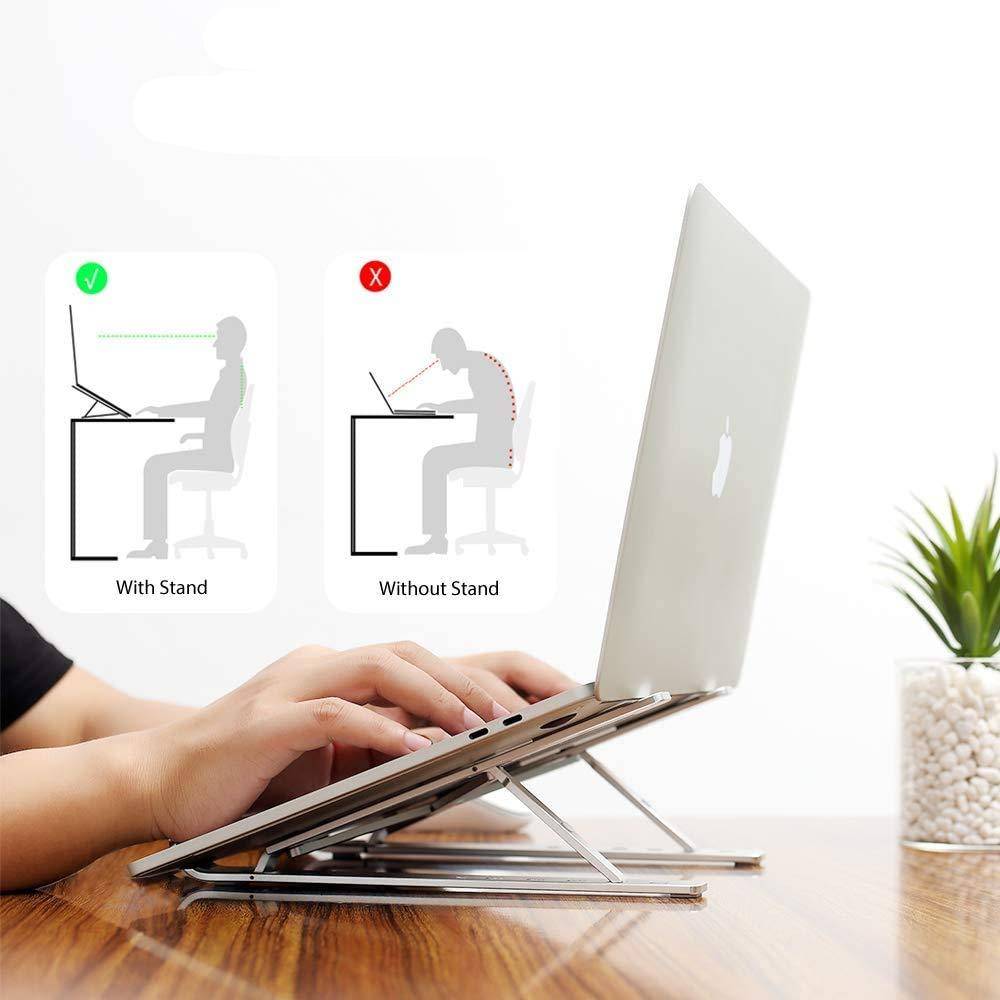 Adjustable Aluminum Laptop Stand Color : Black 