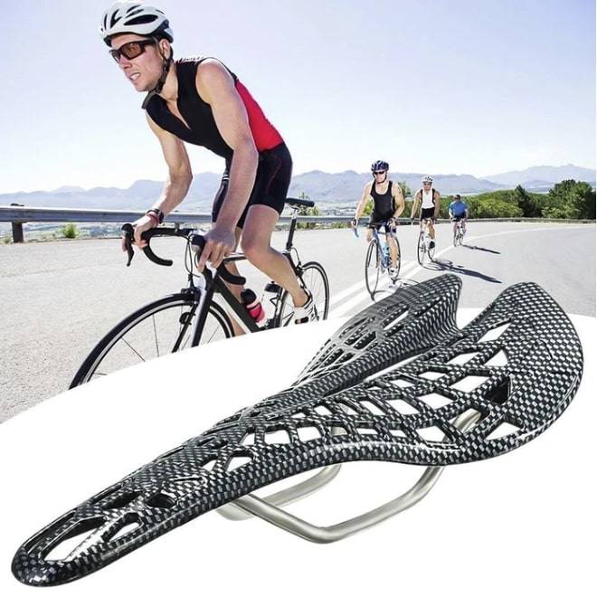 Bike Seat with Built-In Saddle Suspension Color : Red|Blue|White 